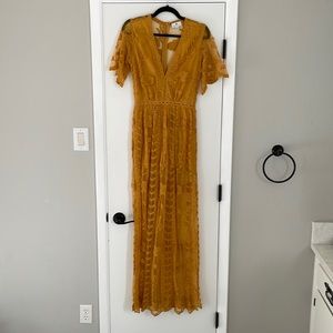 Dark Yellow Lace Dress